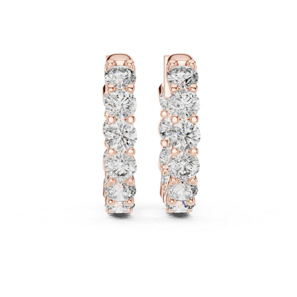 18K Yellow Gold Round Diamond Earrings for Women - Bridal Jewellery - Pure Carat