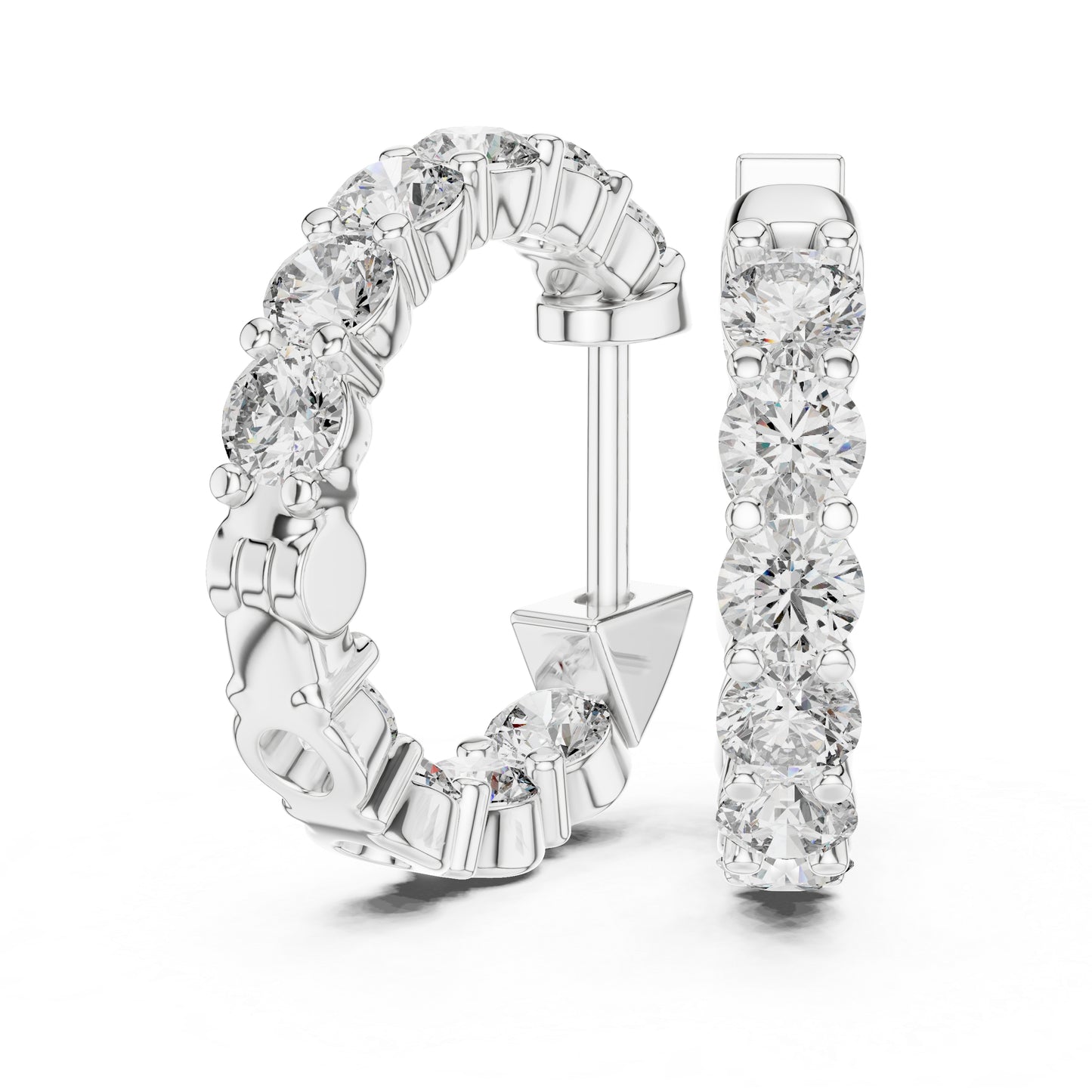 18K Yellow Gold Round Diamond Earrings for Women - Bridal Jewellery - Pure Carat
