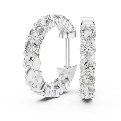 18K Yellow Gold Round Diamond Earrings for Women - Bridal Jewellery - Pure Carat