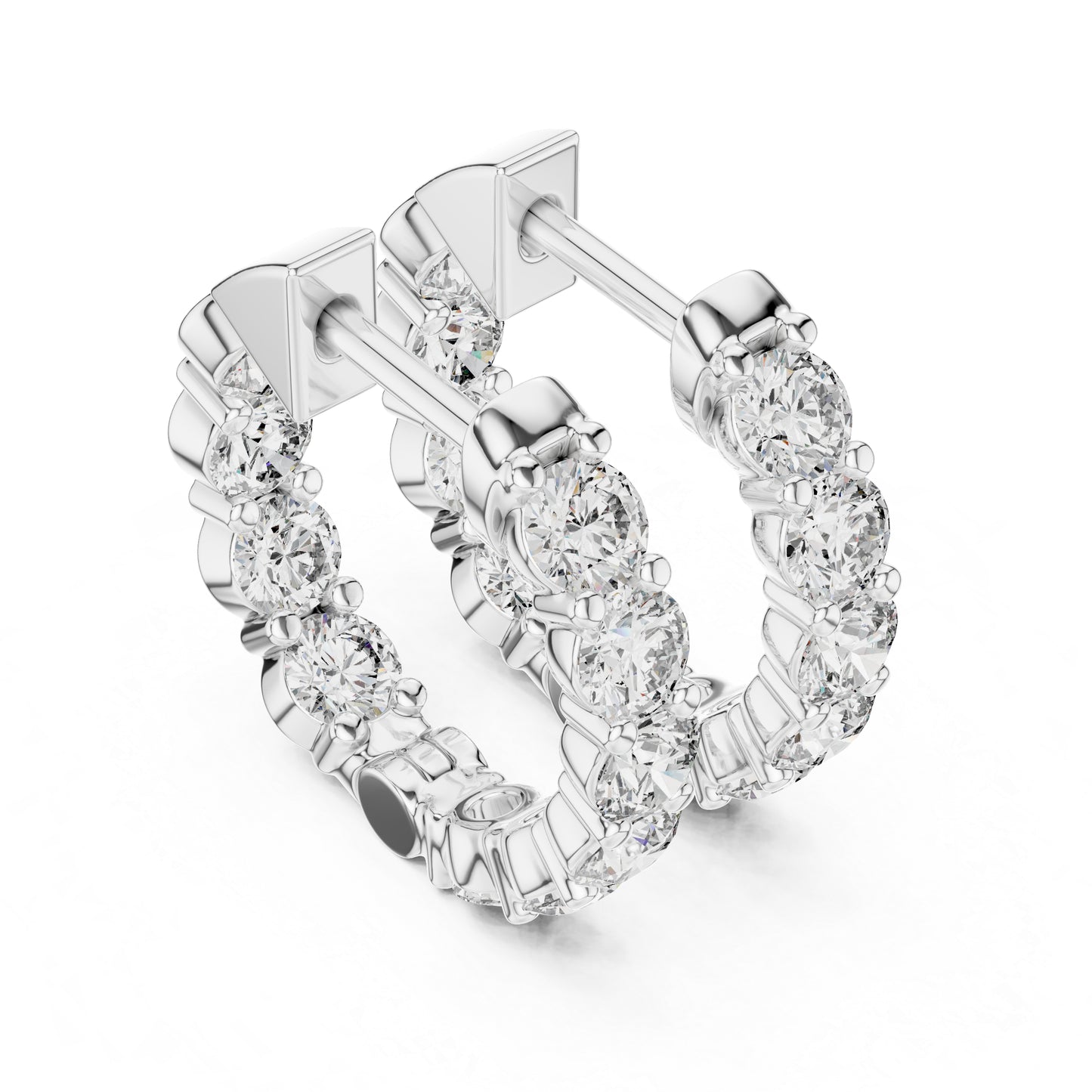 18K Yellow Gold Round Diamond Earrings for Women - Bridal Jewellery - Pure Carat