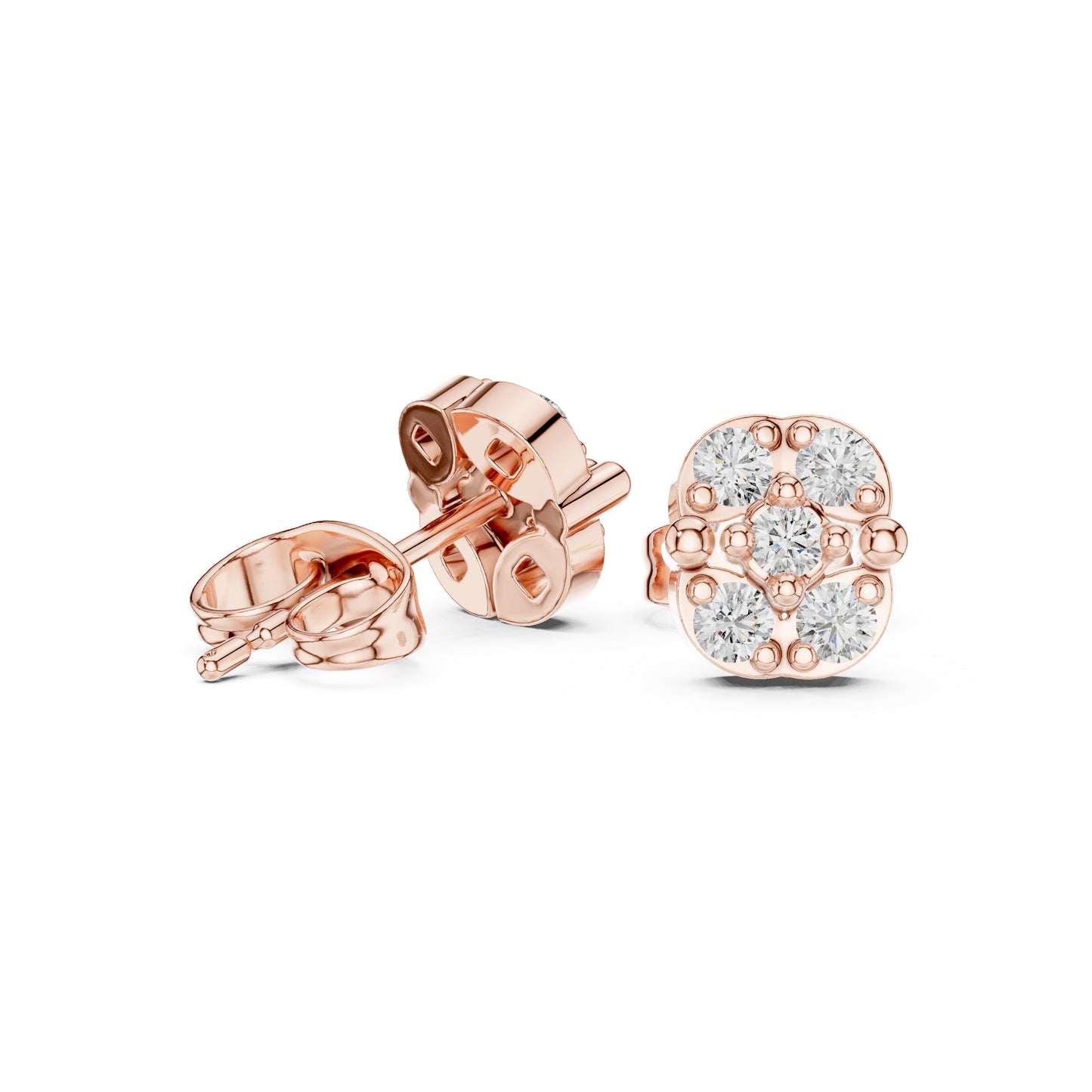 18K White Gold Round Lab-Grown Diamond Engagement Earrings for Women | Pure Carat