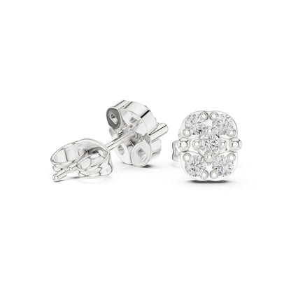 18K White Gold Round Lab-Grown Diamond Engagement Earrings for Women | Pure Carat