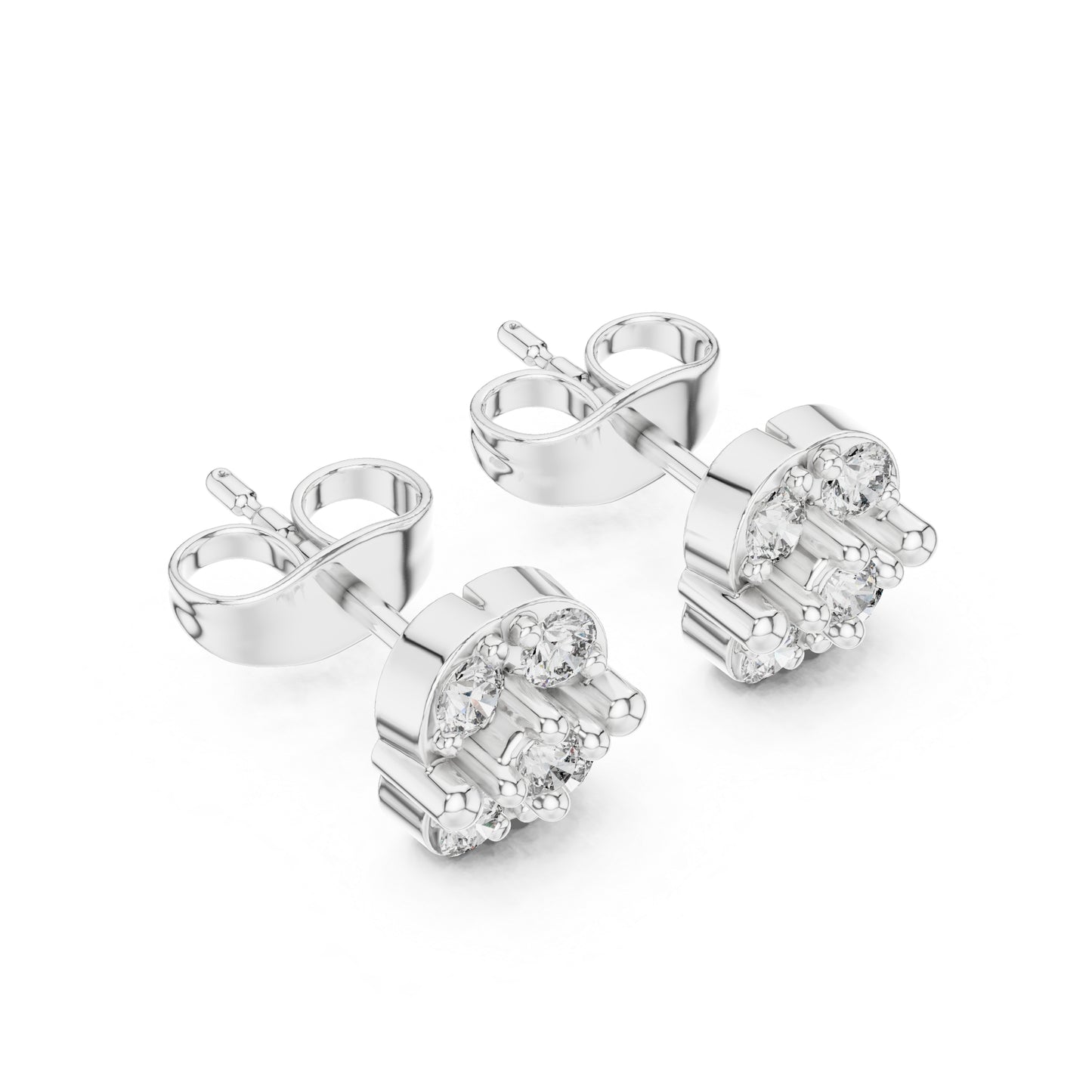 18K White Gold Round Lab-Grown Diamond Engagement Earrings for Women | Pure Carat