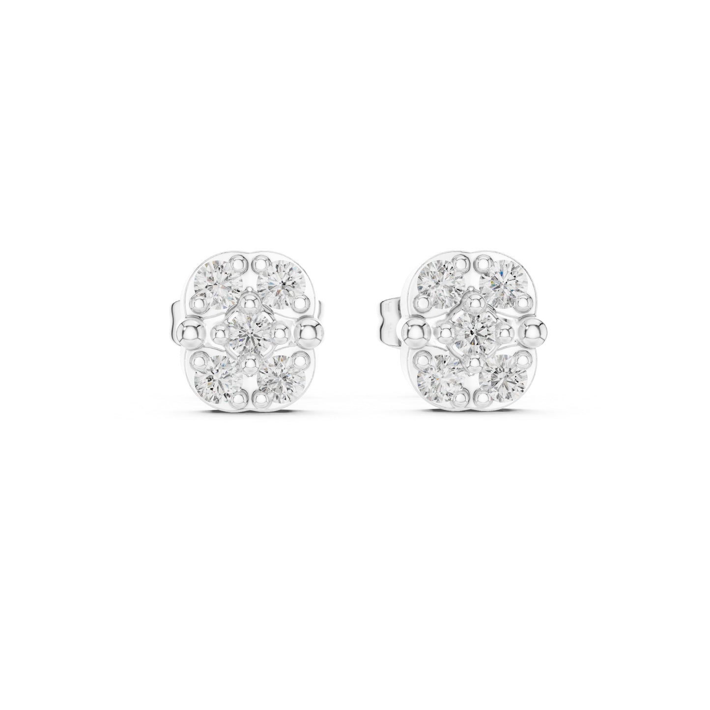 18K White Gold Round Lab-Grown Diamond Engagement Earrings for Women | Pure Carat