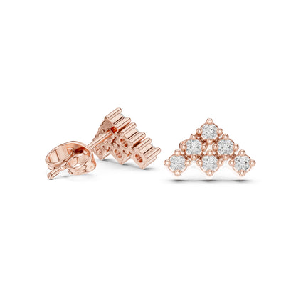 14K Rose Gold Round Lab-Grown Diamond Everyday Wear Earrings for Women | Pure Carat