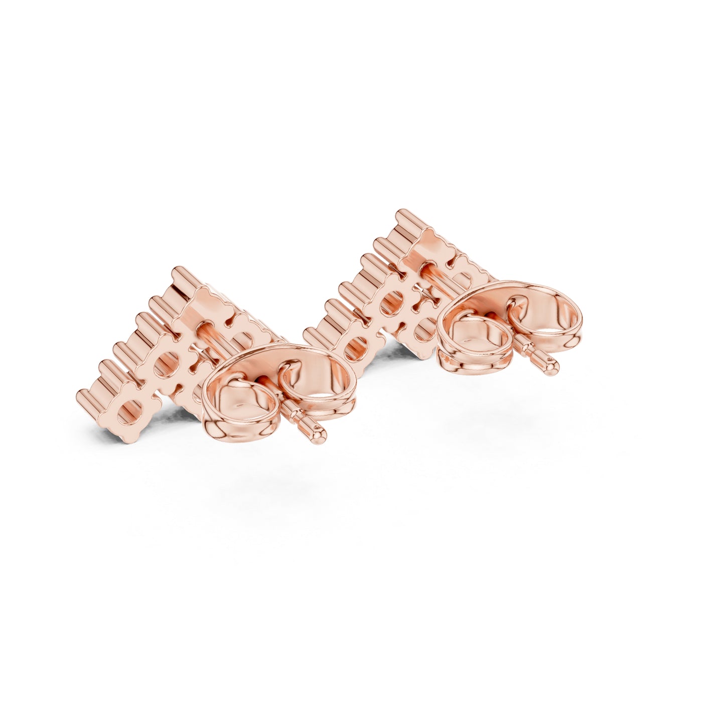14K Rose Gold Round Lab-Grown Diamond Everyday Wear Earrings for Women | Pure Carat