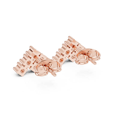 14K Rose Gold Round Lab-Grown Diamond Everyday Wear Earrings for Women | Pure Carat