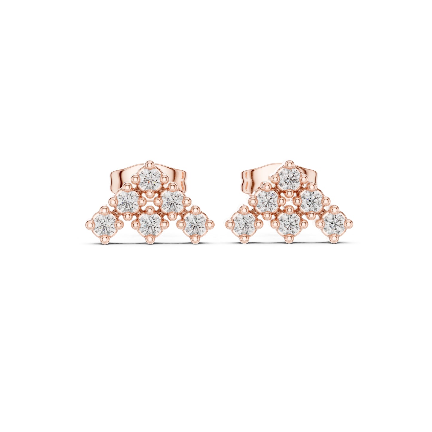 14K Rose Gold Round Lab-Grown Diamond Everyday Wear Earrings for Women | Pure Carat