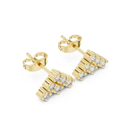 14K Rose Gold Round Lab-Grown Diamond Everyday Wear Earrings for Women | Pure Carat