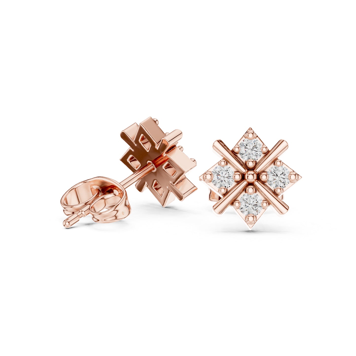 14K Yellow Gold Round Lab-Grown Diamond Wedding Earrings for Women | Pure Carat