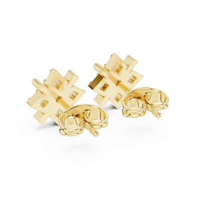 14K Yellow Gold Round Lab-Grown Diamond Wedding Earrings for Women | Pure Carat