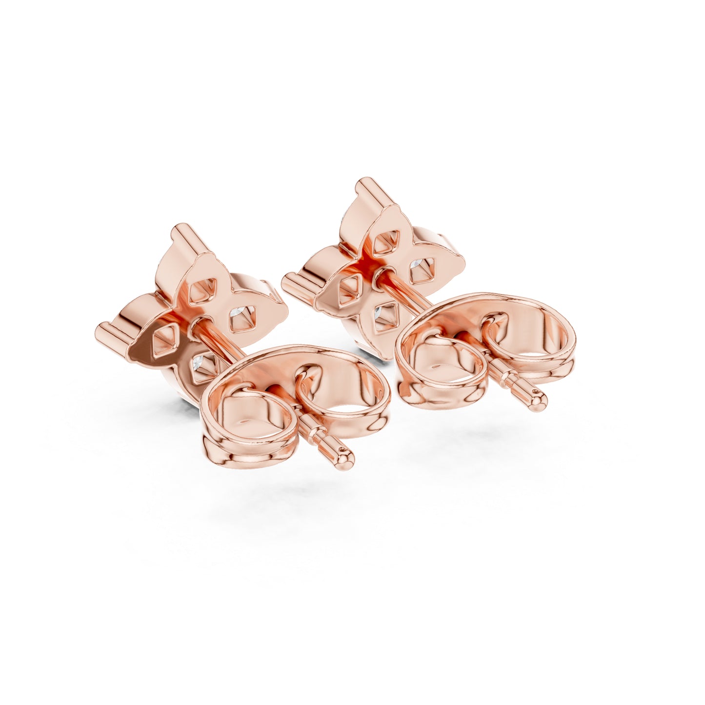 14K Rose Gold Round Lab-Grown Diamond Engagement Earrings for Women | Pure Carat
