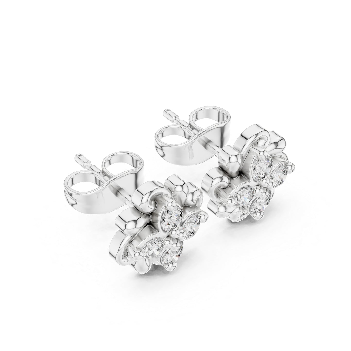 14K Yellow Gold Round Lab-Grown Diamond Wedding Earrings for Women | Pure Carat