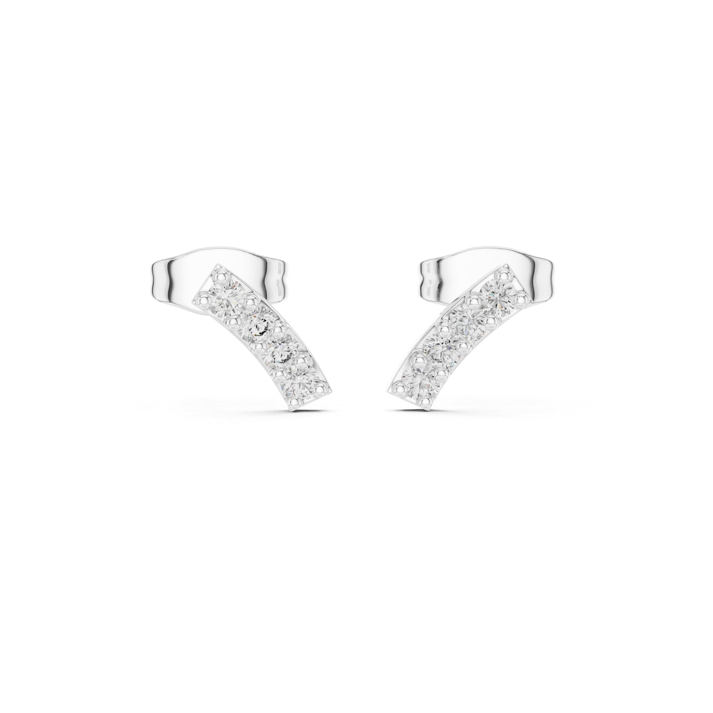 18K White Gold Round Lab-Grown Diamond Engagement Earrings for Women | Pure Carat