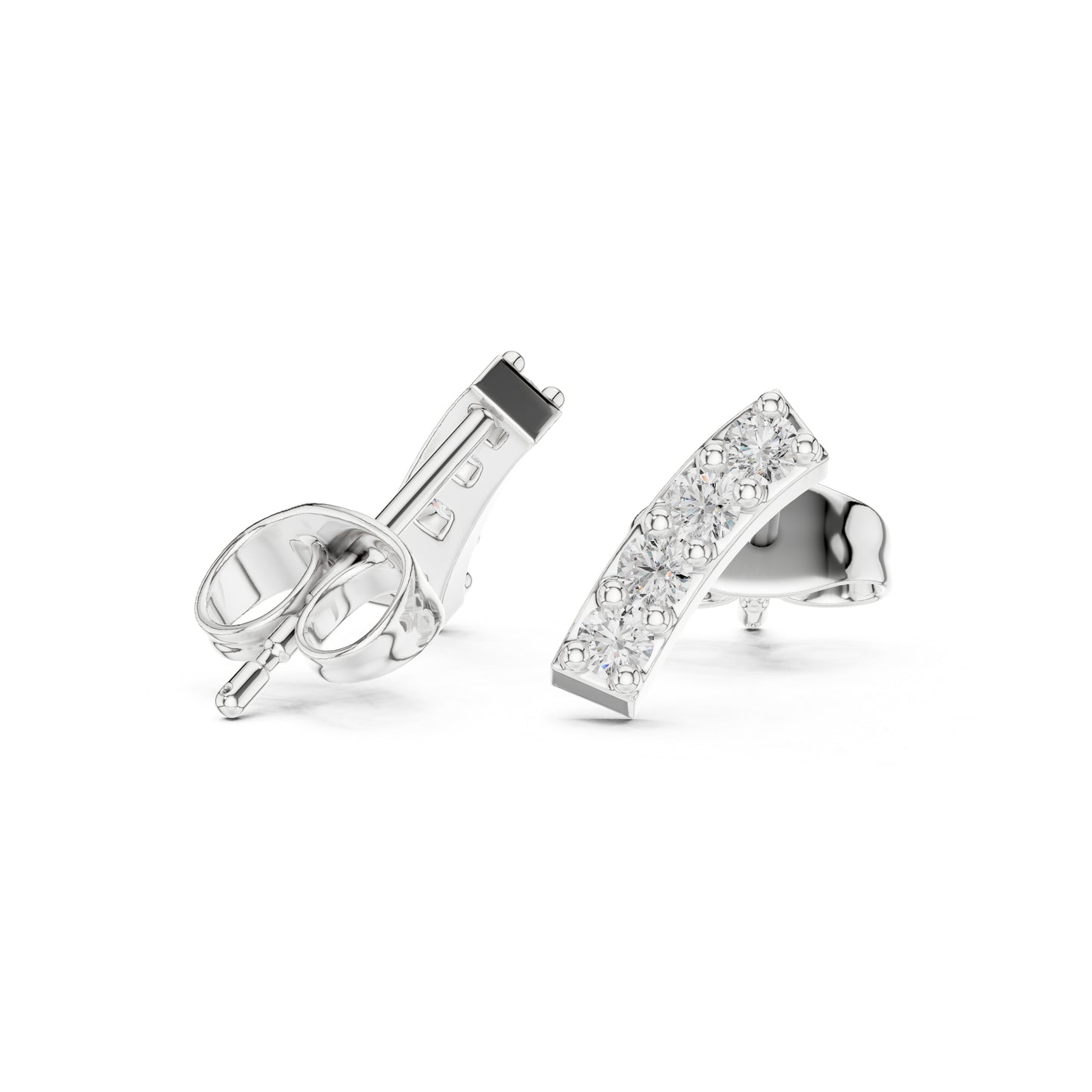 18K White Gold Round Lab-Grown Diamond Engagement Earrings for Women | Pure Carat