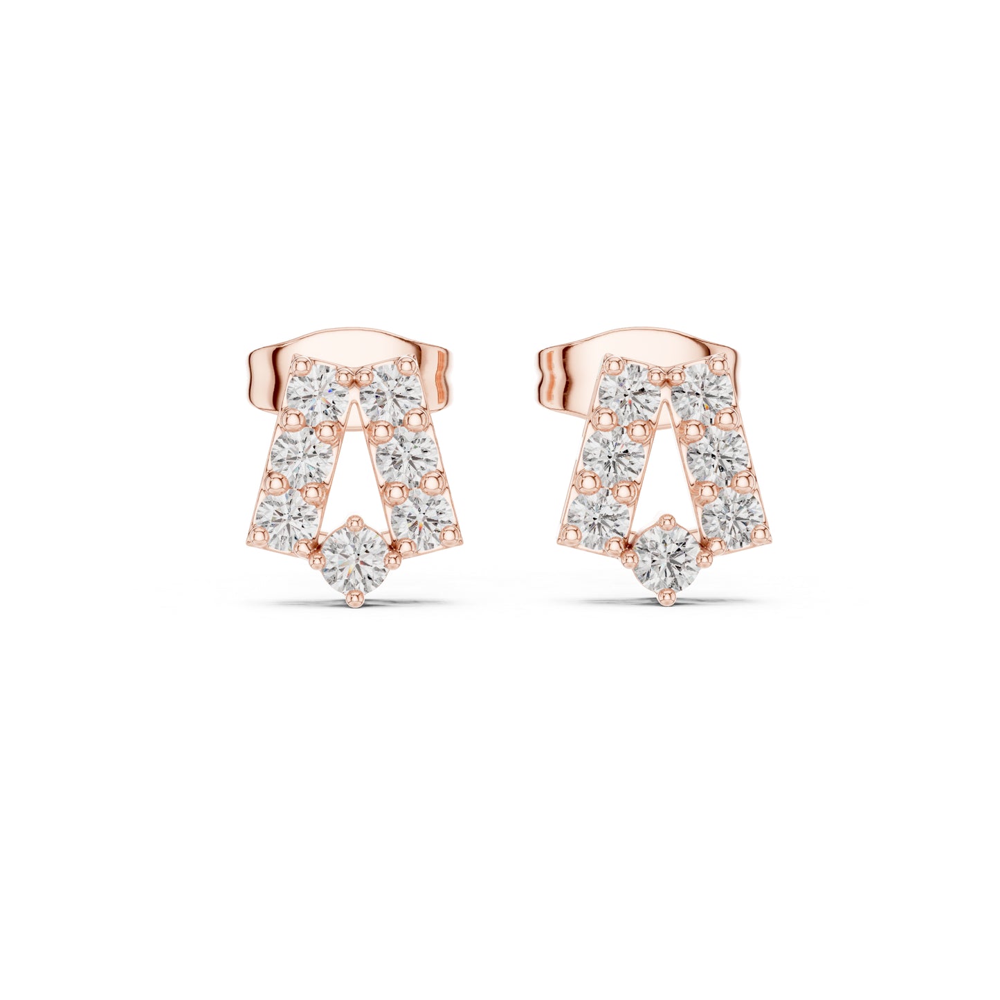 14K Rose Gold Round Lab-Grown Diamond Engagement Earrings for Women | Pure Carat
