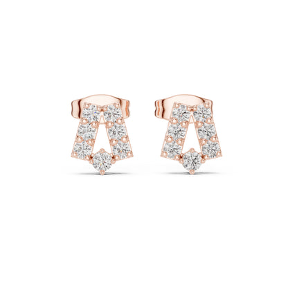 14K Rose Gold Round Lab-Grown Diamond Engagement Earrings for Women | Pure Carat