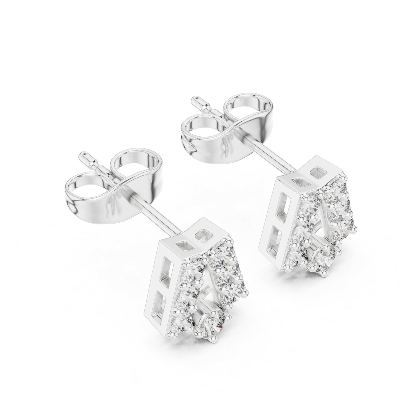 14K Rose Gold Round Lab-Grown Diamond Engagement Earrings for Women | Pure Carat