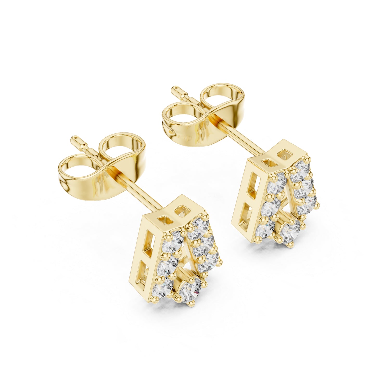 14K Rose Gold Round Lab-Grown Diamond Engagement Earrings for Women | Pure Carat