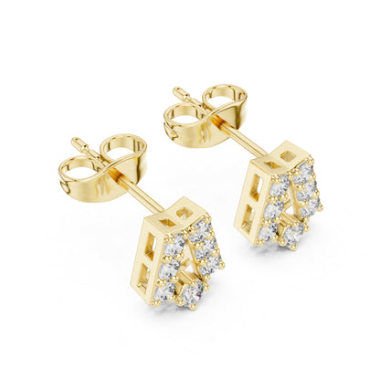 14K Rose Gold Round Lab-Grown Diamond Engagement Earrings for Women | Pure Carat