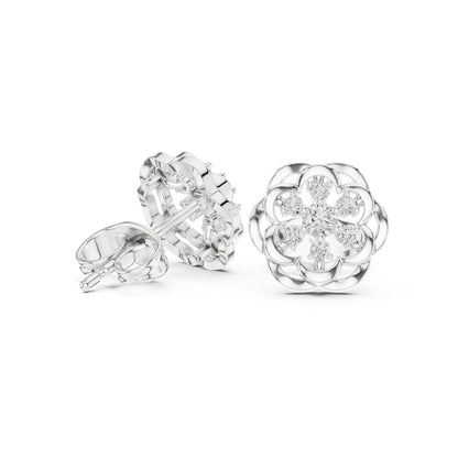 18K White Gold Round Lab-Grown Diamond Engagement Earrings for Women | Pure Carat