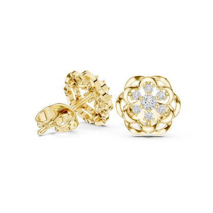 18K White Gold Round Lab-Grown Diamond Engagement Earrings for Women | Pure Carat