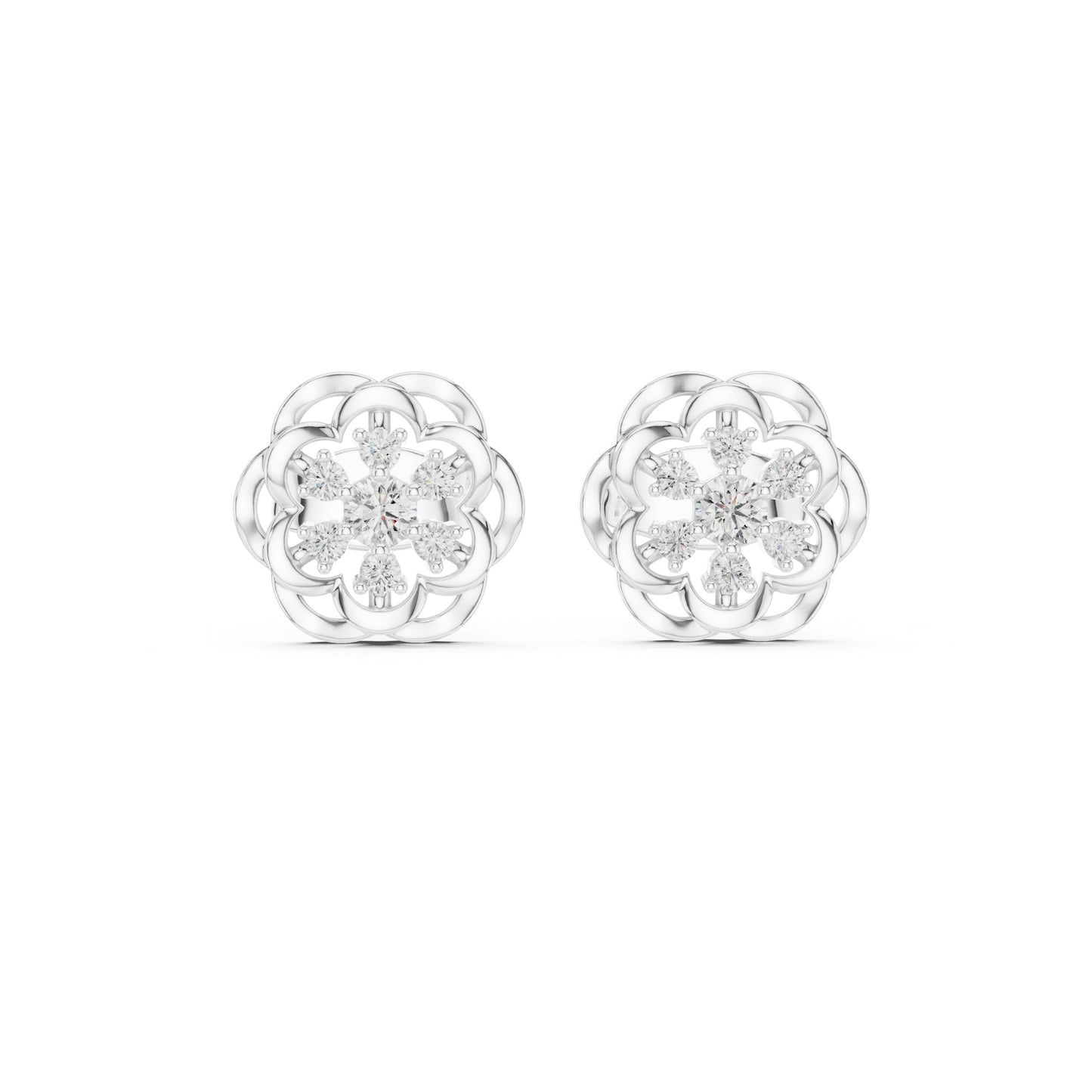 18K White Gold Round Lab-Grown Diamond Engagement Earrings for Women | Pure Carat