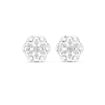 18K White Gold Round Lab-Grown Diamond Engagement Earrings for Women | Pure Carat