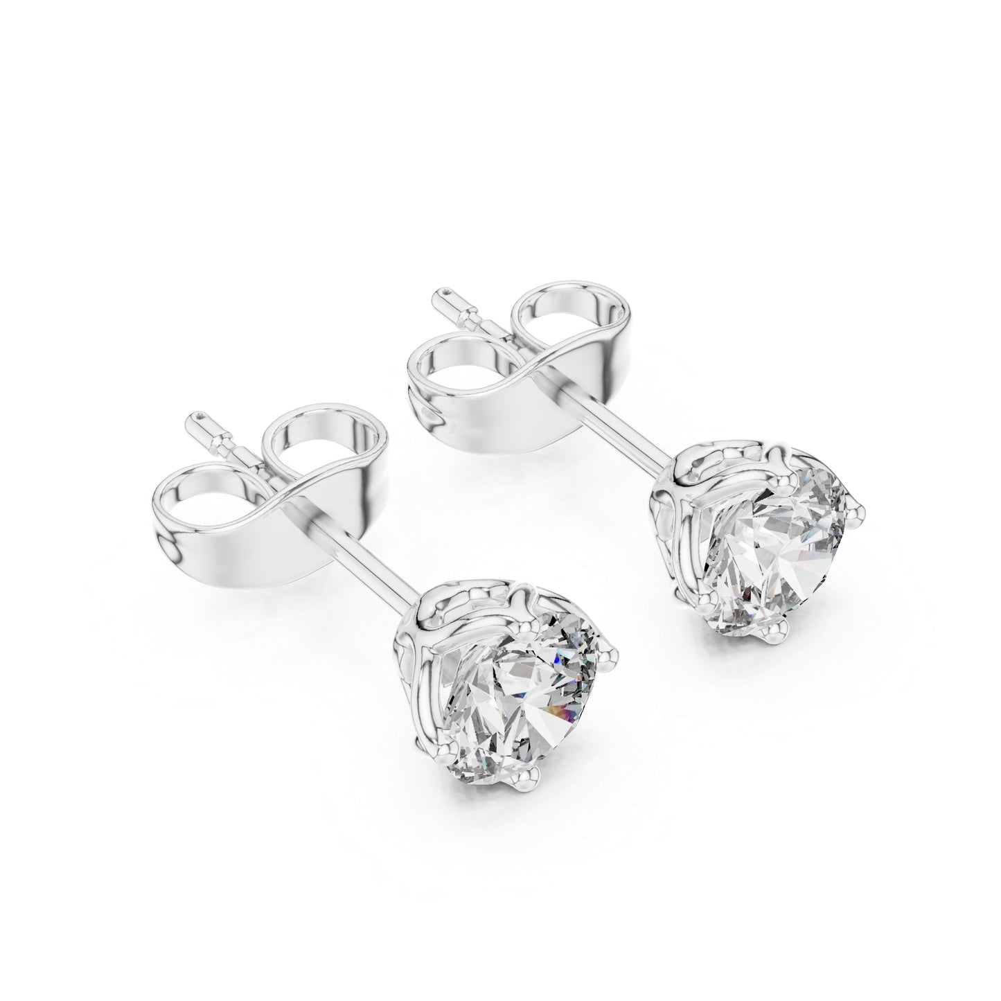 14K Rose Gold Round Lab-Grown Diamond Engagement Earrings for Women | Pure Carat