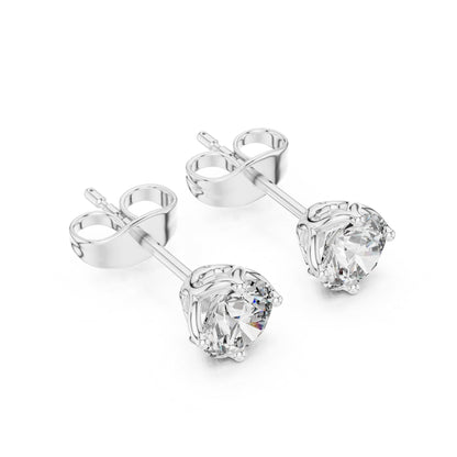 14K Rose Gold Round Lab-Grown Diamond Engagement Earrings for Women | Pure Carat