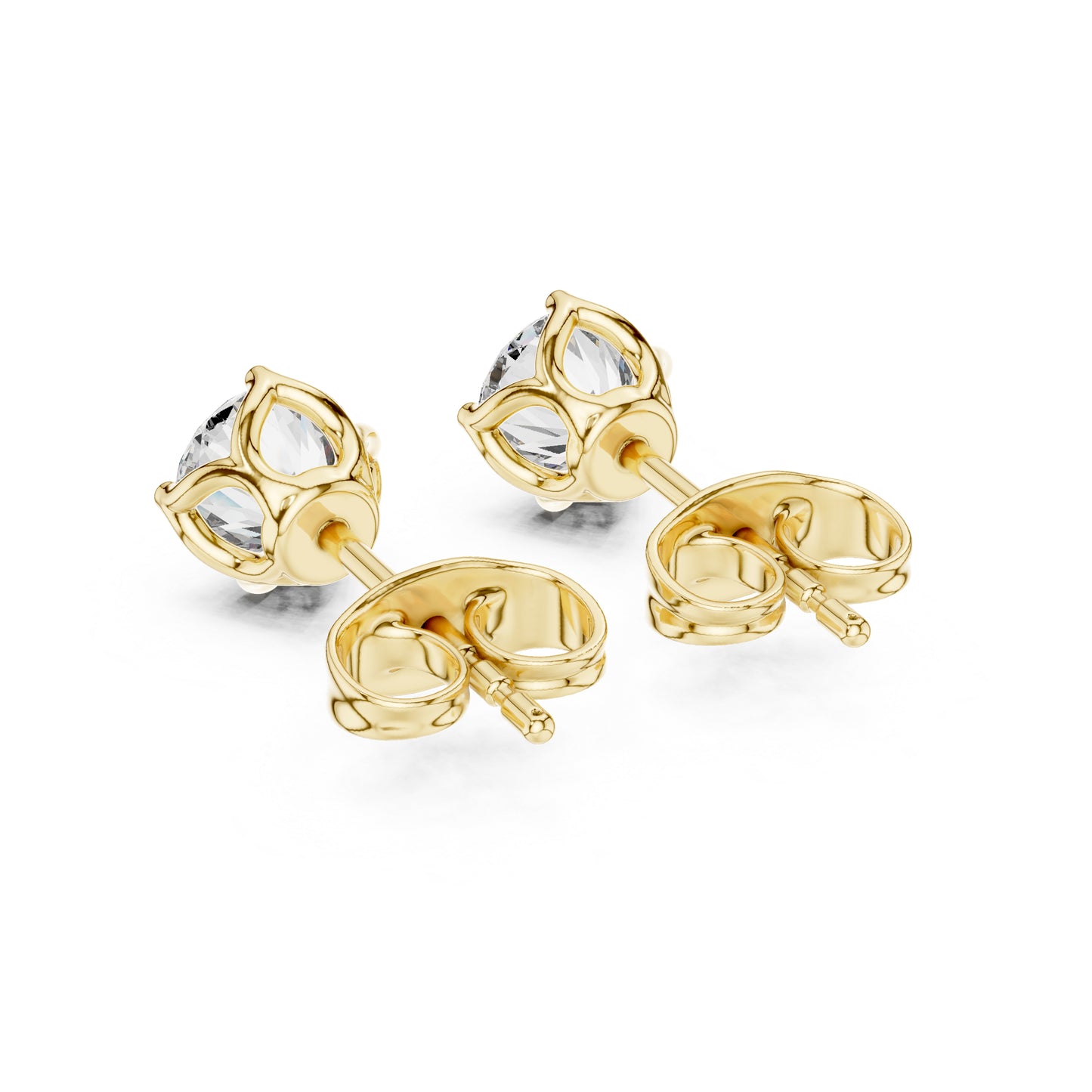 14K Rose Gold Round Lab-Grown Diamond Engagement Earrings for Women | Pure Carat