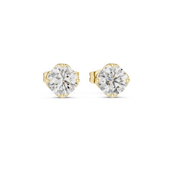 14K Rose Gold Round Lab-Grown Diamond Engagement Earrings for Women | Pure Carat