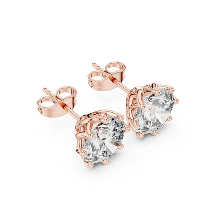 18K Yellow Gold Round Lab-Grown Diamond Engagement Earrings for Women | Pure Carat