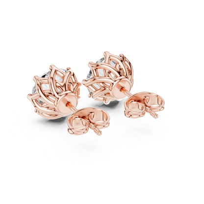 18K Yellow Gold Round Lab-Grown Diamond Engagement Earrings for Women | Pure Carat