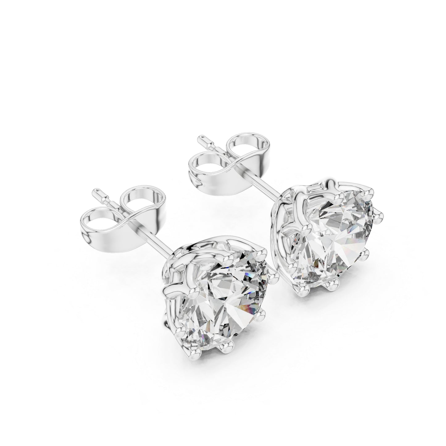 18K Yellow Gold Round Lab-Grown Diamond Engagement Earrings for Women | Pure Carat