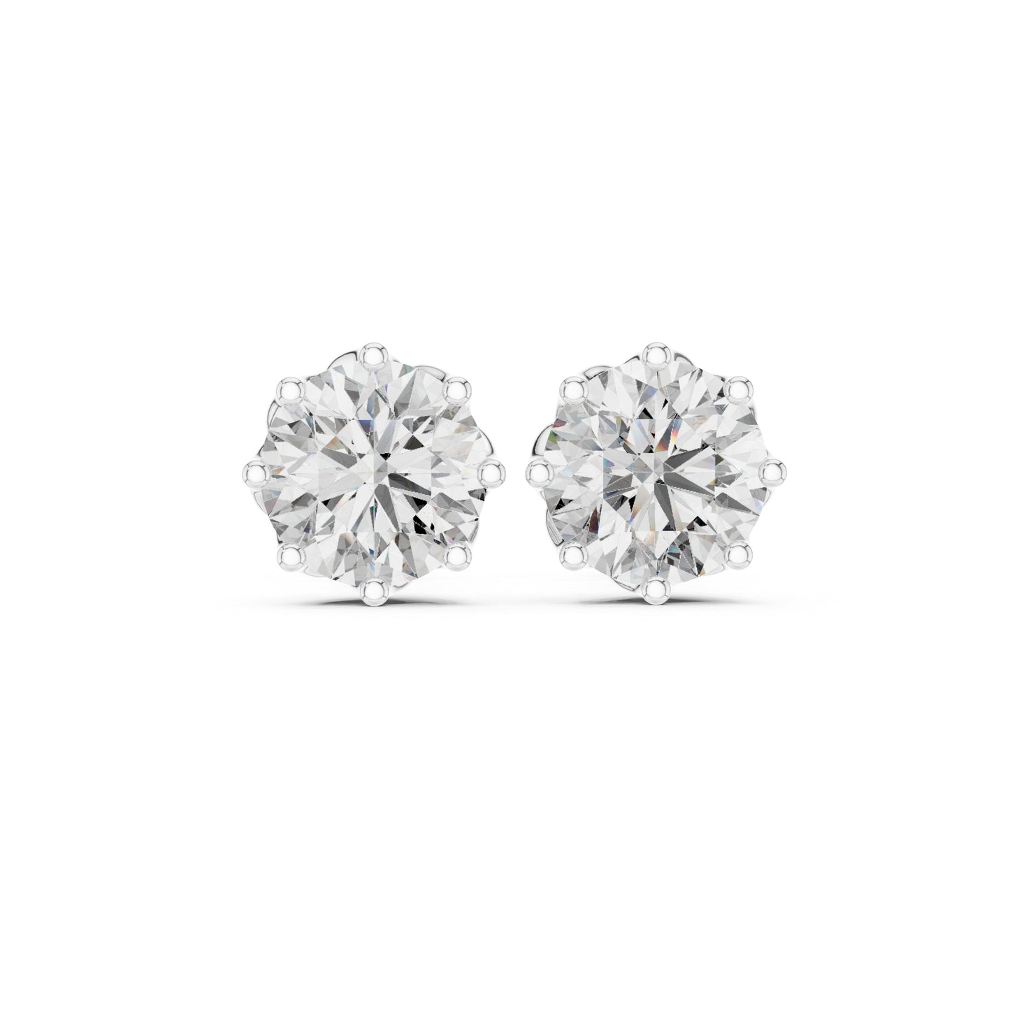 18K Yellow Gold Round Lab-Grown Diamond Engagement Earrings for Women | Pure Carat