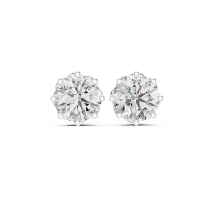 18K Yellow Gold Round Lab-Grown Diamond Engagement Earrings for Women | Pure Carat