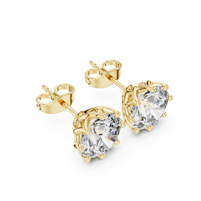 18K Yellow Gold Round Lab-Grown Diamond Engagement Earrings for Women | Pure Carat