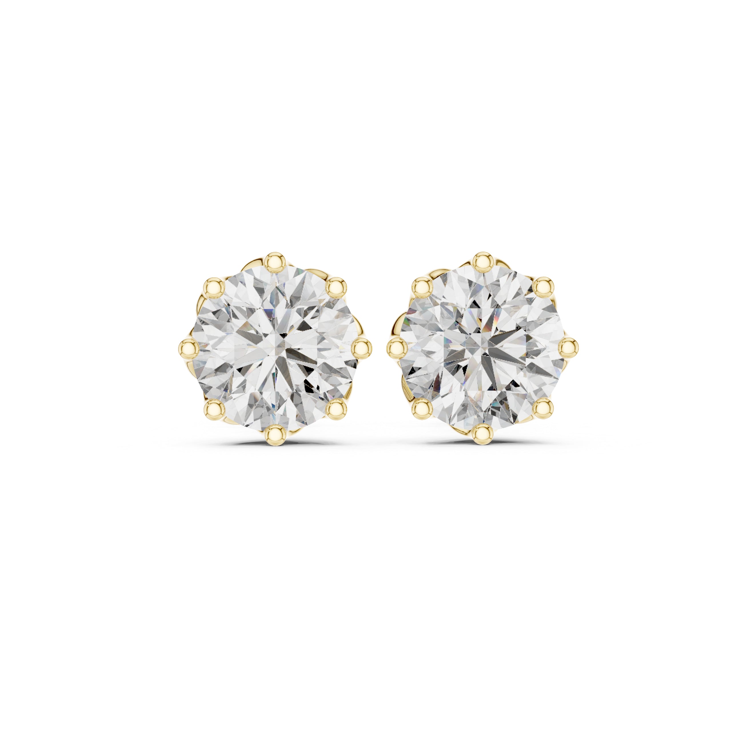 Teardrop Diamond Cluster Stud Earrings