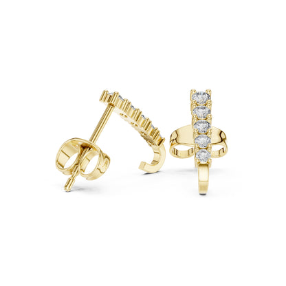 18K Yellow Gold Round Lab-Grown Diamond Engagement Earrings for Women | Pure Carat
