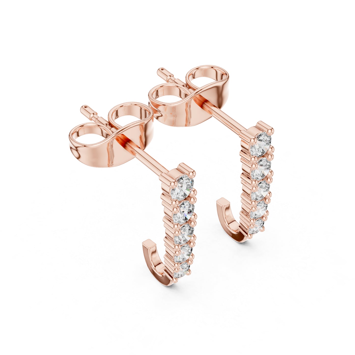 18K Yellow Gold Round Lab-Grown Diamond Engagement Earrings for Women | Pure Carat