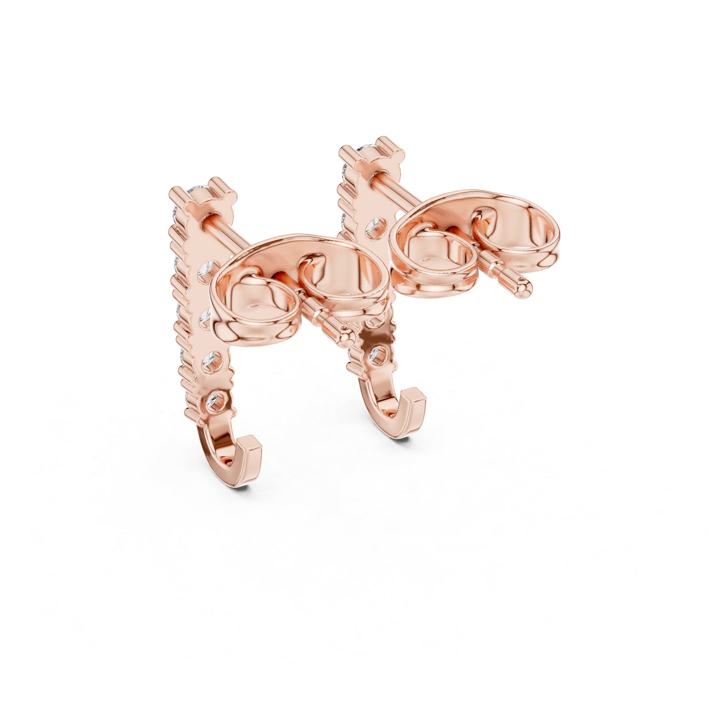 18K Yellow Gold Round Lab-Grown Diamond Engagement Earrings for Women | Pure Carat