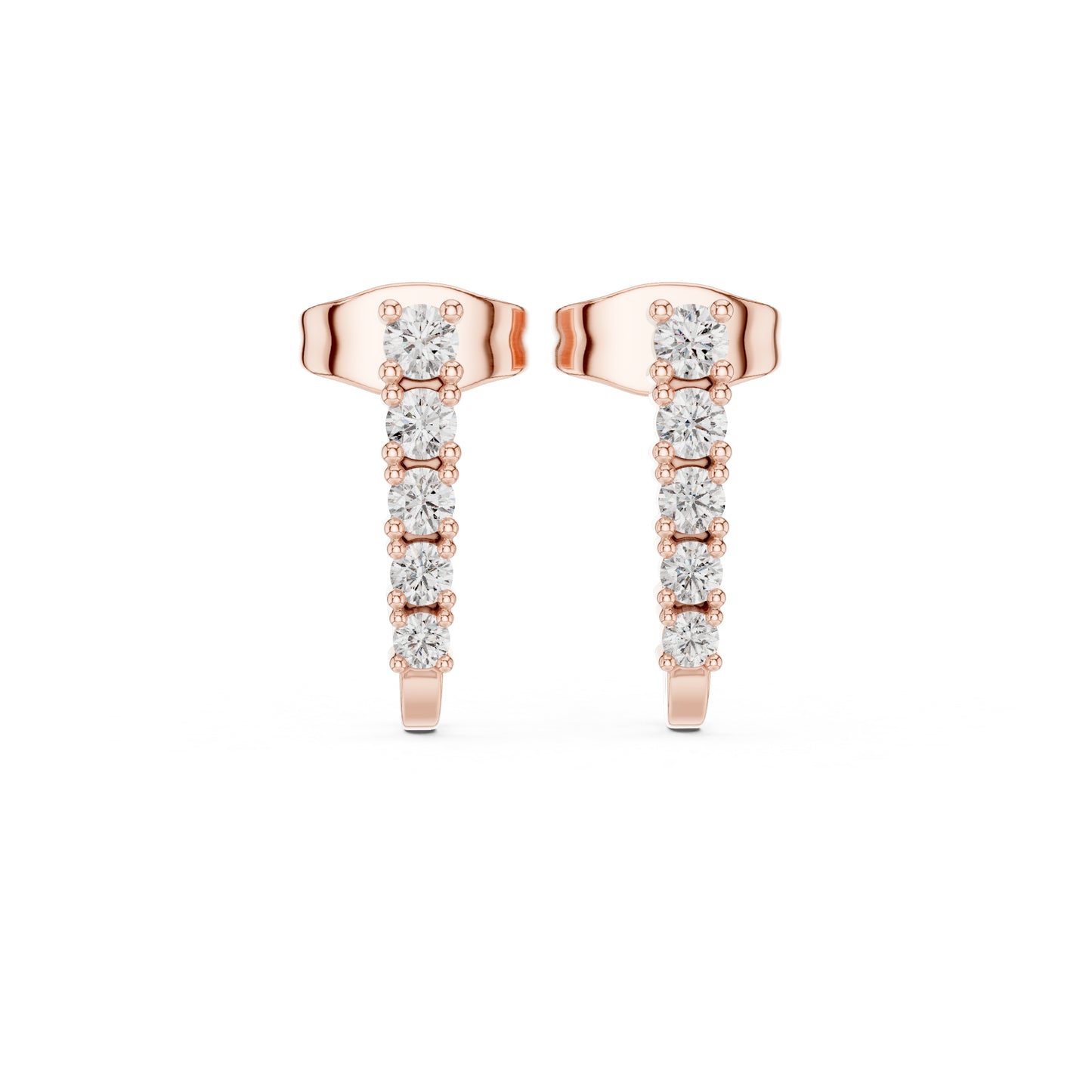 18K Yellow Gold Round Lab-Grown Diamond Engagement Earrings for Women | Pure Carat