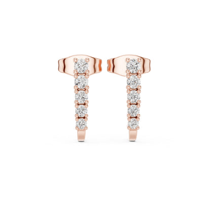 18K Yellow Gold Round Lab-Grown Diamond Engagement Earrings for Women | Pure Carat