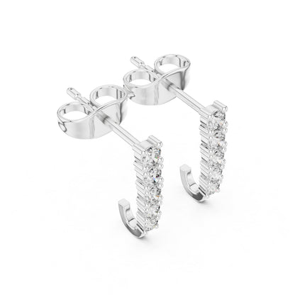 18K Yellow Gold Round Lab-Grown Diamond Engagement Earrings for Women | Pure Carat