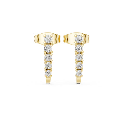 18K Yellow Gold Round Lab-Grown Diamond Engagement Earrings for Women | Pure Carat