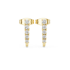 18K Yellow Gold Round Lab-Grown Diamond Engagement Earrings for Women | Pure Carat