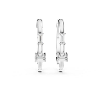 Pure Carat 18K Rose Gold Drop Earrings with Bug-Cut Lab-Grown Diamonds - Party Wear