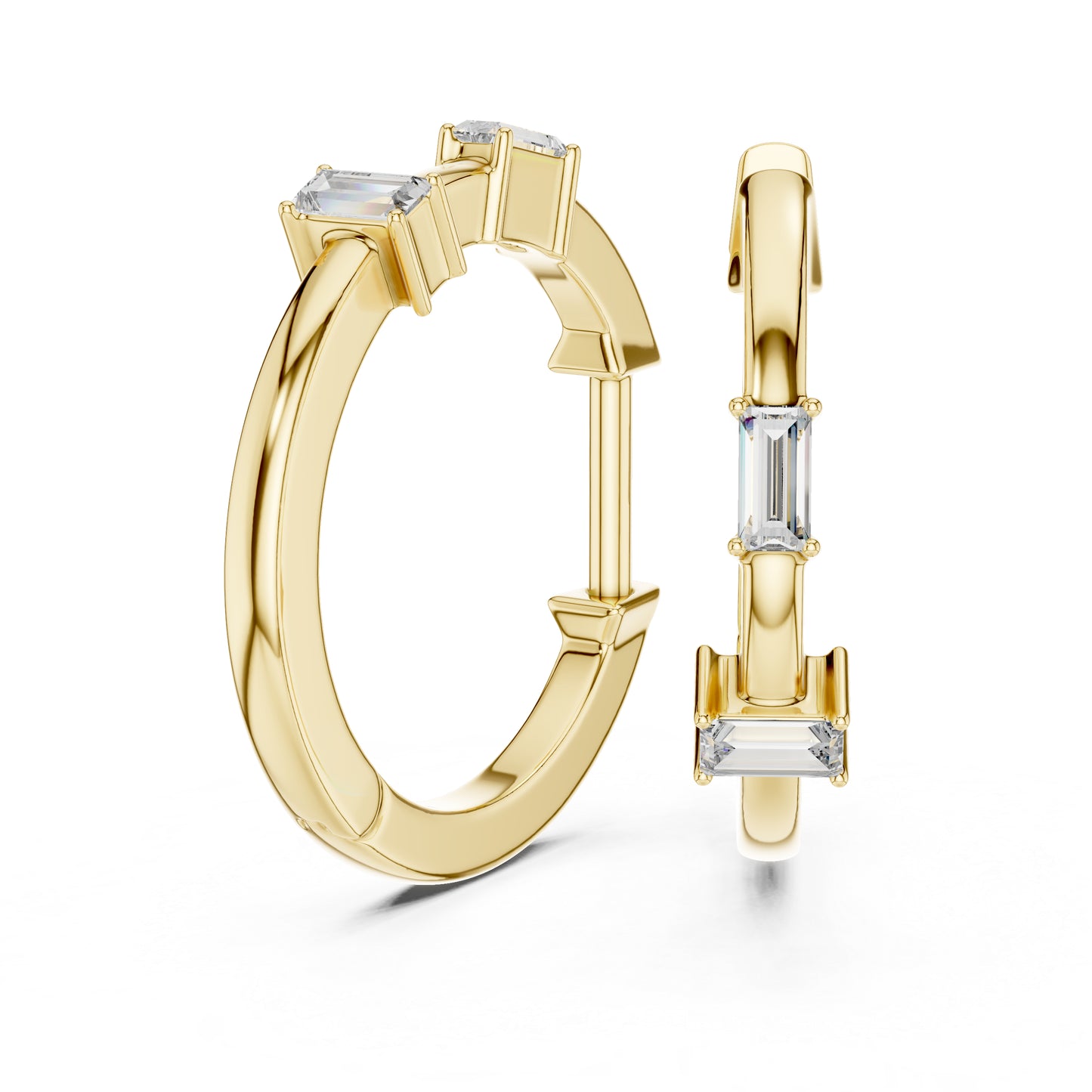 Pure Carat 18K Rose Gold Drop Earrings with Bug-Cut Lab-Grown Diamonds - Party Wear