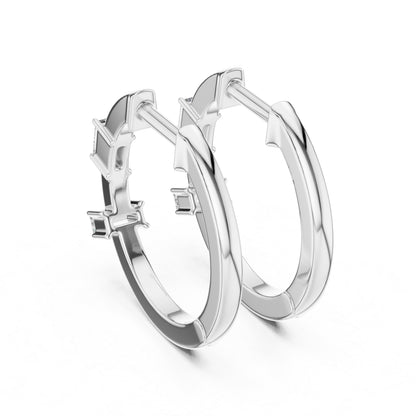 Pure Carat 18K Rose Gold Drop Earrings with Bug-Cut Lab-Grown Diamonds - Party Wear